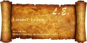 Lendel Erina névjegykártya